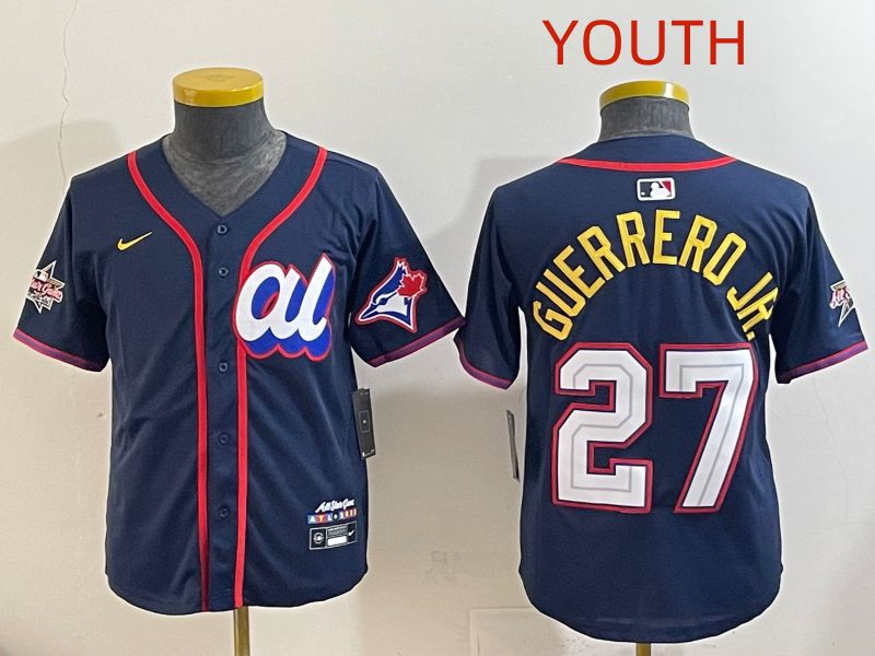 Youth 2025 Toronto Blue Jays #27 Guerrero jr Drak Blue All star Nike MLB Jersey style 1->youth mlb jersey->Youth Jersey